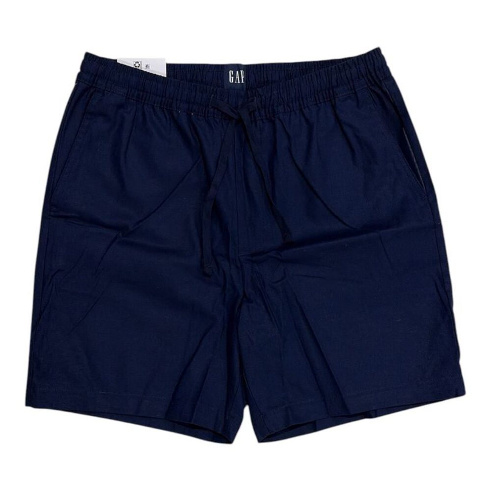 Gap Men's Breathable Soft Woven Linen Pull-On Easy Fit Short - Navy